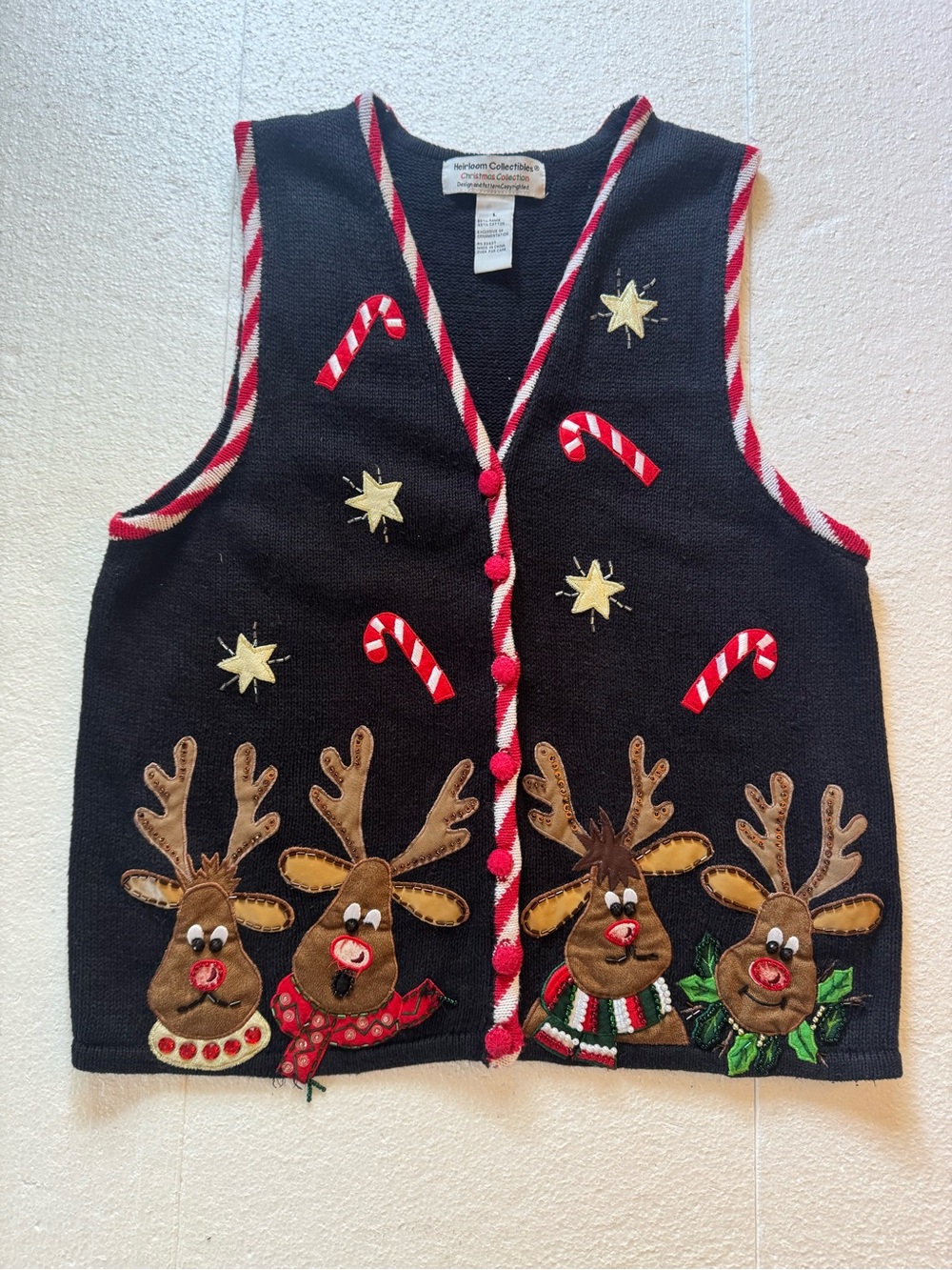 Vintage Heirloom Collectibles Knit Christmas Sweater Vest Women's Large